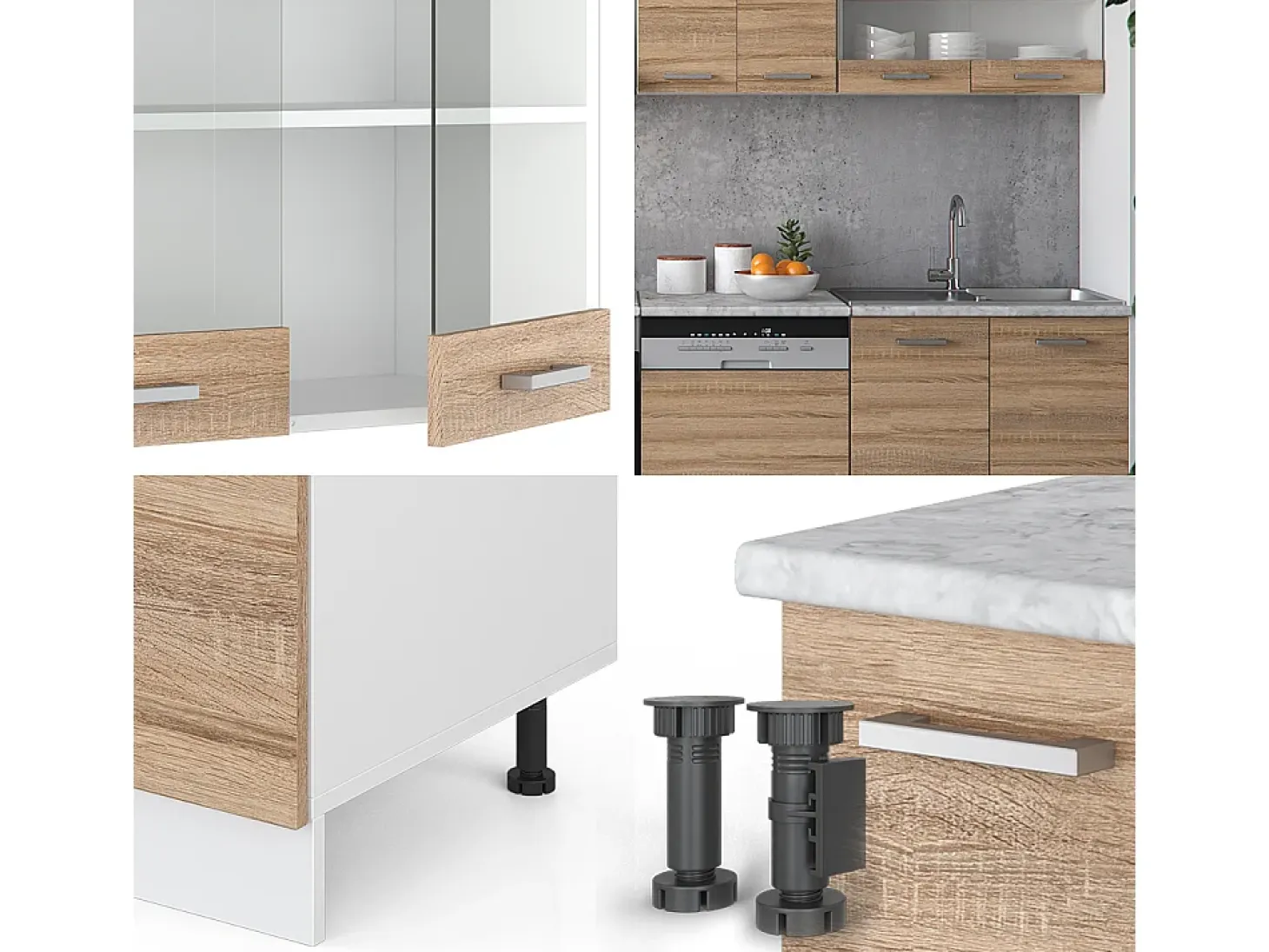 Mueble de cocina sonoma 300x60x81.6 r-line