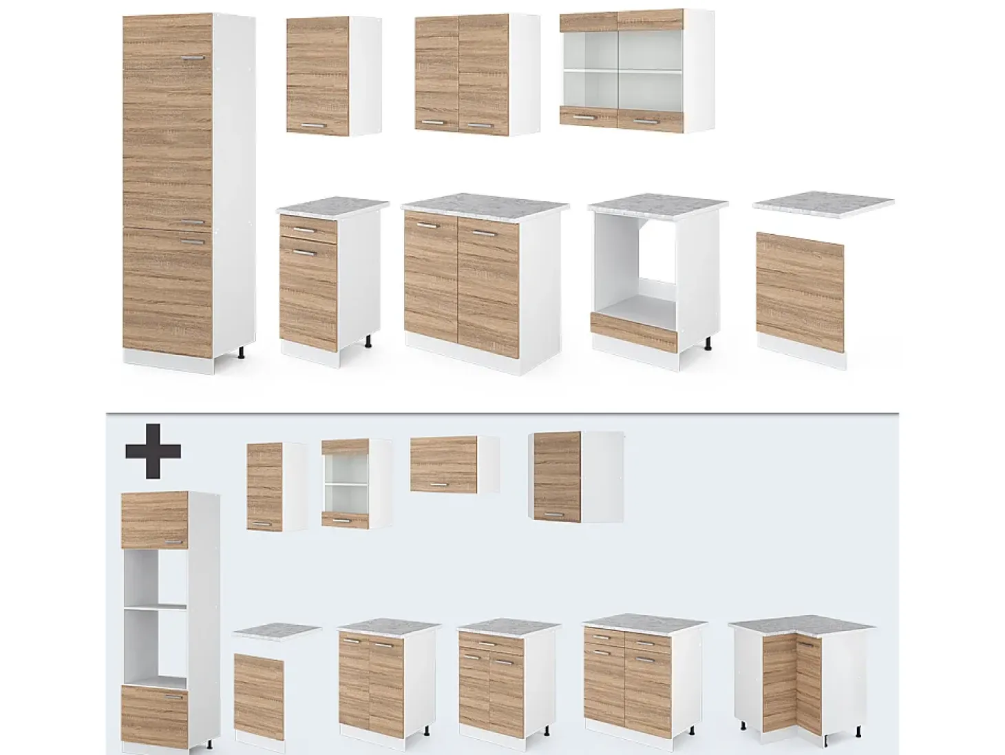 Mueble de cocina sonoma 300x60x81.6 r-line