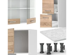 Mueble de cocina sonoma/blanco 350x46x81.6 r-line