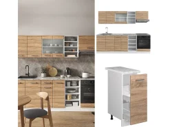 Mueble de cocina sonoma/blanco 240x60x81.6 r-line