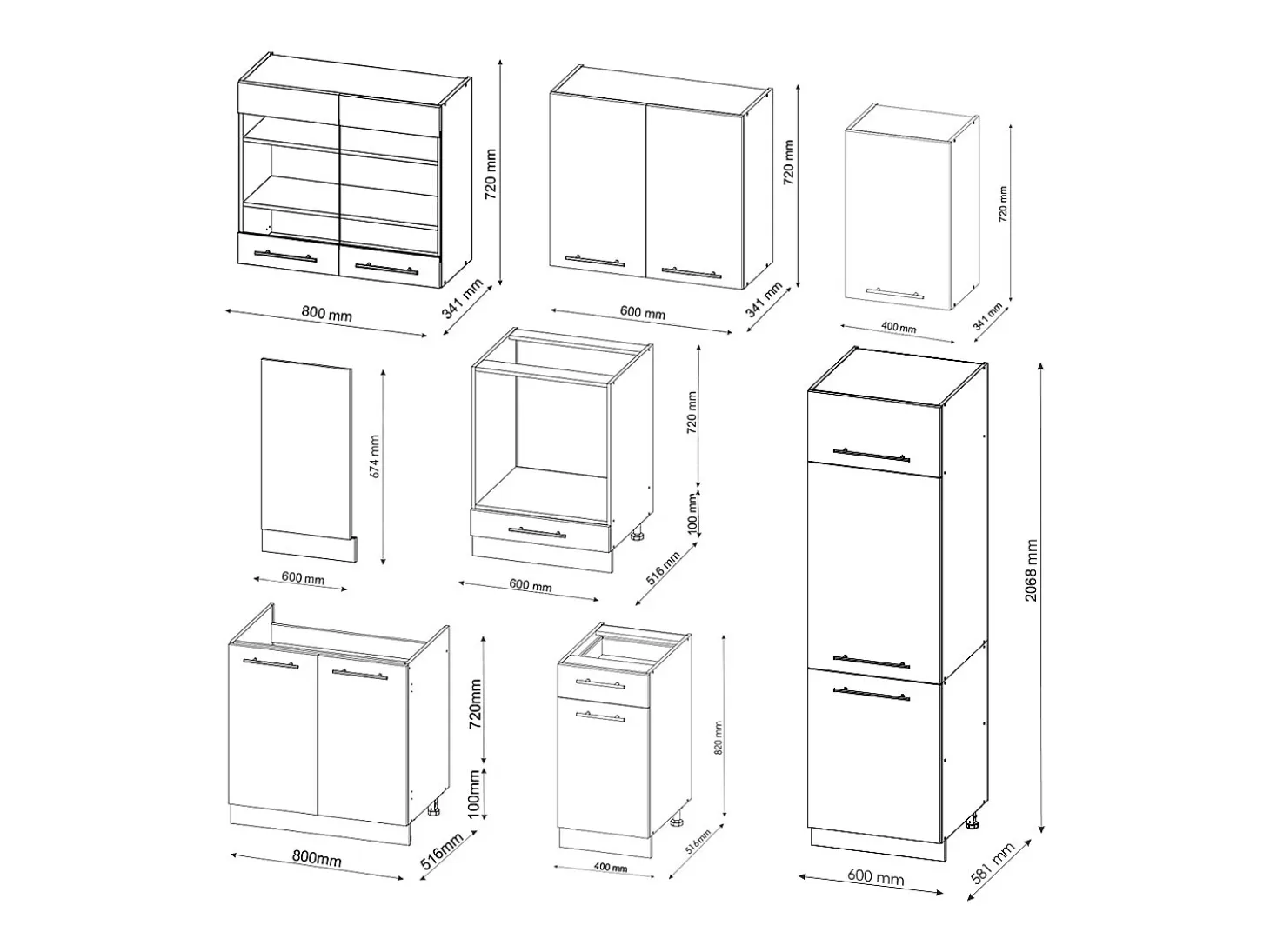 Mueble de cocina verde-dorado casa de campo/blanco 300x60x81.6 fame-line