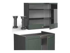 Mueble de cocina verde-dorado casa de campo/antracita 235x60x81.6 fame-line