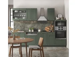 Mueble de cocina verde-dorado casa de campo/antracita 300x60x81.6 fame-line