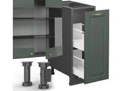 Mueble de cocina verde-dorado casa de campo/antracita 280x60x81.6 fame-line