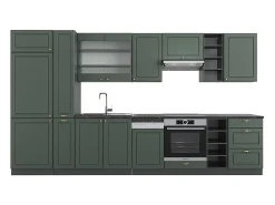 Mueble de cocina verde-dorado casa de campo/antracita 355x46x81.6 fame-line