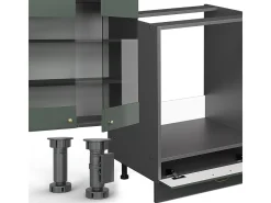 Mueble de cocina verde-dorado casa de campo/antracita 355x46x81.6 fame-line