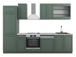 Mueble de cocina verde-dorado casa de campo/antracita 300x60x81.6 fame-line