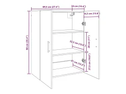 Mueble de pared Madera antigua 69,5 x 34 x 90 cm Madera de ingeniería