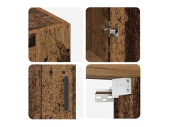 Mueble de pared Madera antigua 69,5 x 34 x 90 cm Madera de ingeniería