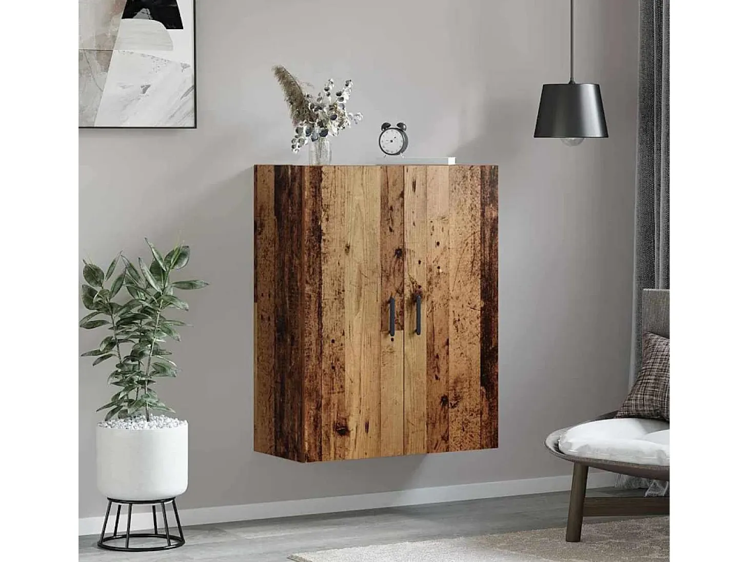 Mueble de pared Madera antigua 69,5 x 34 x 90 cm Madera de ingeniería