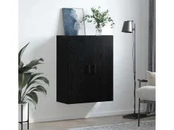 Mueble de pared negro 69,5 x 34 x 90 cm Madera de ingeniería