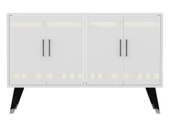 Mueble de TV – 120 cm x 30 cm x 80 cm – Blanco – Aglomerado