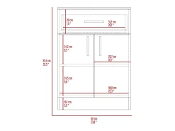 Mueble despensa mayorca en Melamina, con cajón de riel metálico , 85.09 cm X 59.94 cm X 40.38 cm , Multicolor