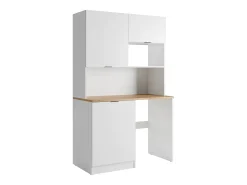Mueble multifunción - Con encimera de 120 cm - Blanco y natural - CARMEO