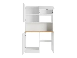 Mueble multifunción - Con encimera de 120 cm - Blanco y natural - CARMEO