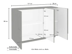 Mueble vestíbulo aparador diseño moderno 3 puertas gris Ping Bronx M
