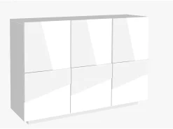 Mueble vestíbulo aparador diseño 3 puertas blanco brillante Ping White M