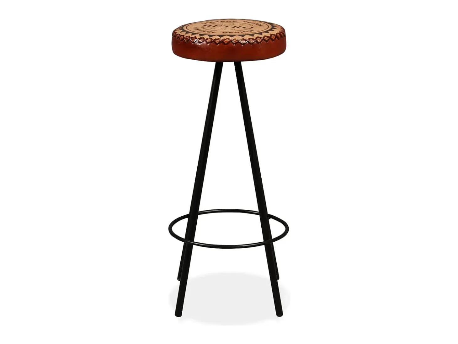 Muebles de bar 9 pzas madera maciza reciclada cuero real lona