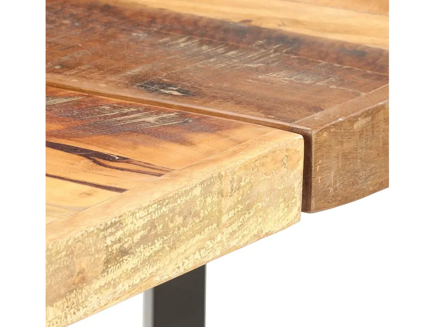 Muebles de bar 9 pzas madera maciza reciclada cuero real lona