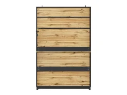 Muebles de cocina 120x40x180cm - con iluminación LED - con 4 puertas y 1 compartimento para basura - negro