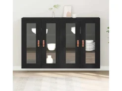 Muebles de pared de 2 piezas en roble negro, 69,5 x 34 x 90 cm, fabricados en madera reconstituida.