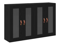 Muebles de pared de 2 piezas en roble negro, 69,5 x 34 x 90 cm, fabricados en madera reconstituida.
