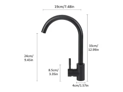 NETTLIFE Grifo de cocina Grifo de alta presión Grifo de fregadero de cocina de acero inoxidable giratorio 360°