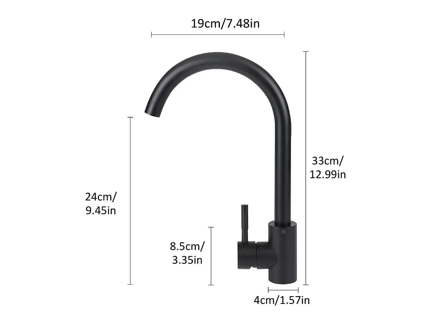 NETTLIFE Grifo de cocina Grifo de alta presión Grifo de fregadero de cocina de acero inoxidable giratorio 360°