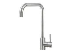 NETTLIFE Grifo de cocina mezclador de acero inoxidable con mango único, de alta presión, grifo de cocina giratorio 360 °, níquel.