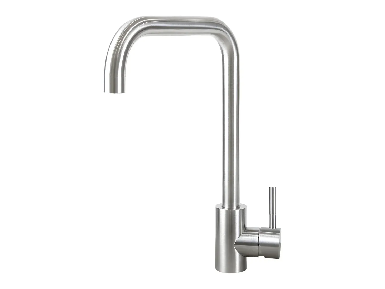NETTLIFE Grifo de cocina mezclador de acero inoxidable con mango único, de alta presión, grifo de cocina giratorio 360 °, níquel.