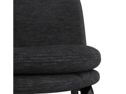 NOLAN-Silla de bar de metal negro mate y tela nero (x2)