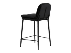 NOLAN-Silla de bar de metal negro mate y tela nero (x2)