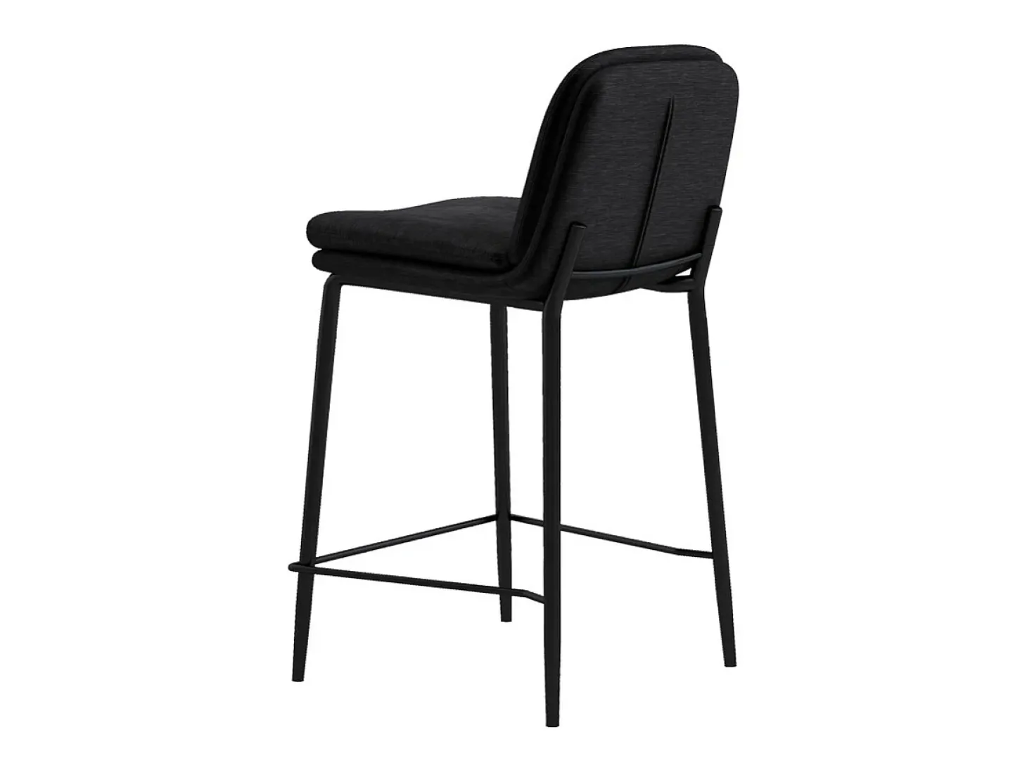 NOLAN-Silla de bar de metal negro mate y tela nero (x2)