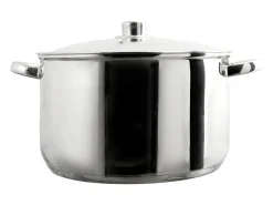 Olla de metal de 10L con tapa de vidrio para inducción