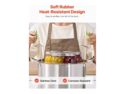 Olla para Conservas SucceBuy 19,86 L con Soporte, de Acero Inoxidable para Baño María con Doble Asa y Tapa de Vidrio, Adecuada para Todos