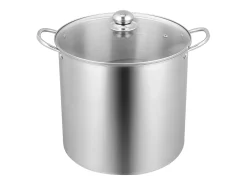 Olla para Conservas SucceBuy 19,86 L con Soporte, de Acero Inoxidable para Baño María con Doble Asa y Tapa de Vidrio, Adecuada para Todos