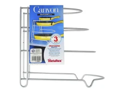 Organizador de sartenes Canyon Sarteneiro de 4 niveles de Métaltex, Acabado Polytherm® Gris 23x27x23 cm