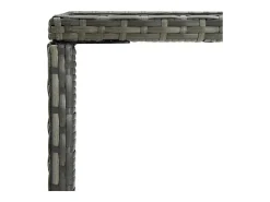 Orren Mesa alta de jardín ratán sintético y vidrio gris 70x70x110 cm