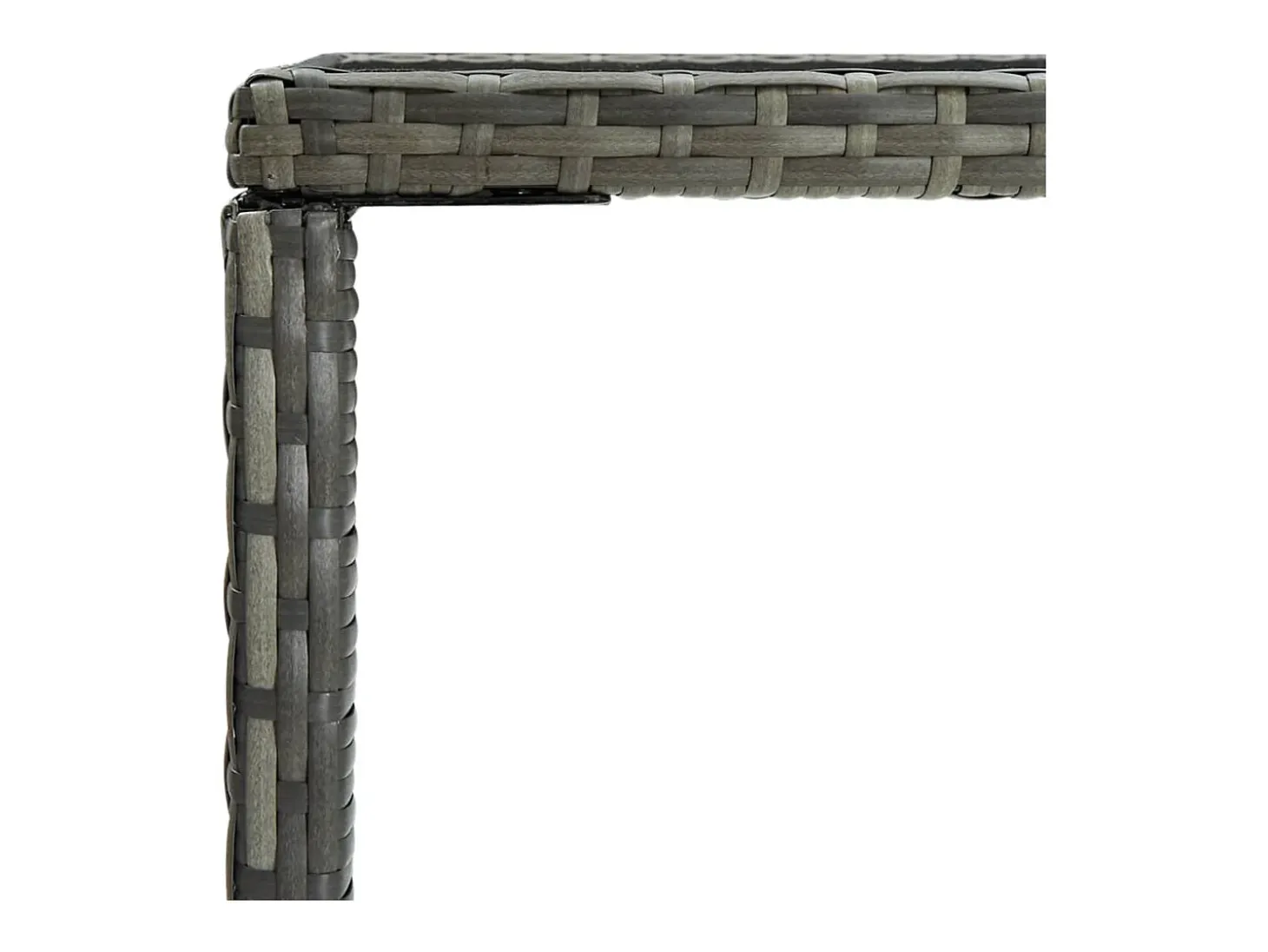 Orren Mesa alta de jardín ratán sintético y vidrio gris 70x70x110 cm