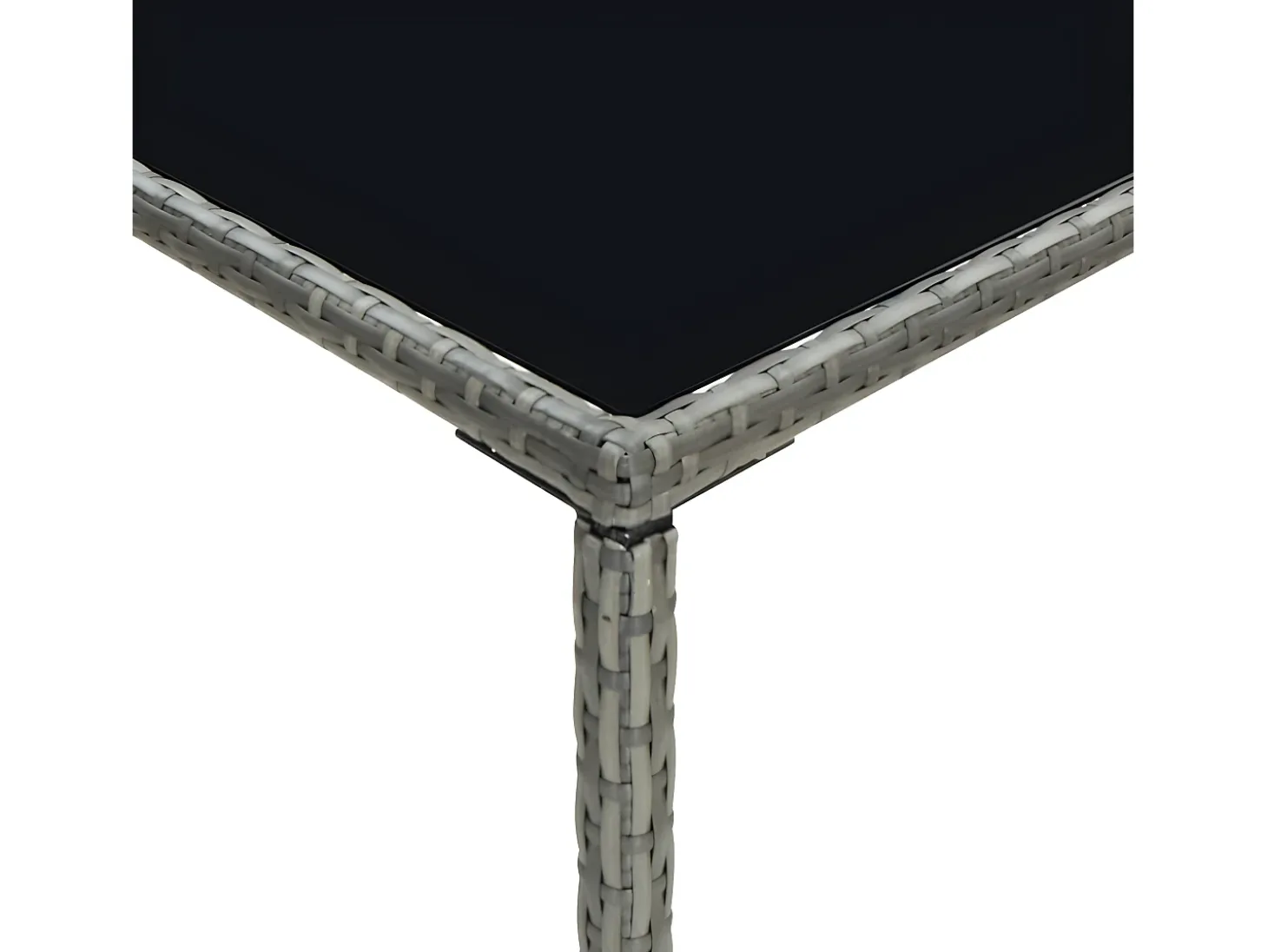 Orren Mesa alta de jardín ratán sintético y vidrio gris 70x70x110 cm
