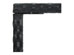 Orren Mesa alta de jardín ratán sintético y vidrio negro 70x70x110 cm