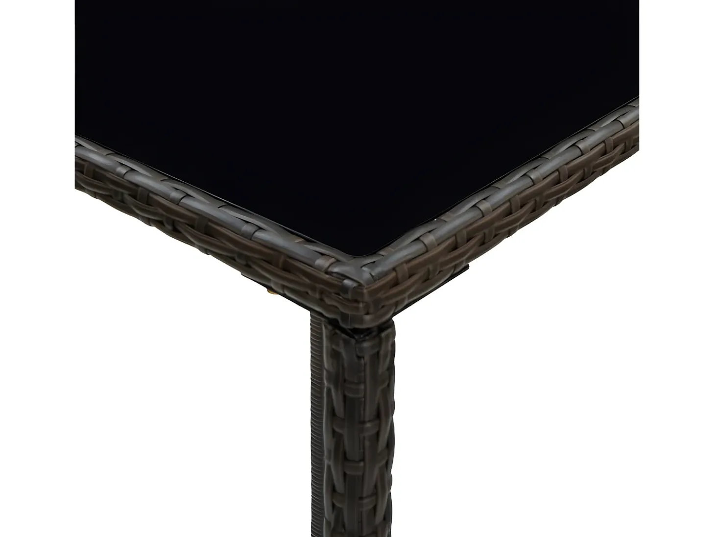 Orren Mesa alta de jardín ratán sintético y vidrio marrón 70x70x110 cm