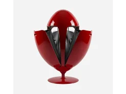 OVETTO GALA ROJO BRILLANTE – Papelera moderna de diseño elegante para reciclaje selectivo