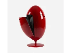 OVETTO GALA ROJO BRILLANTE – Papelera moderna de diseño elegante para reciclaje selectivo