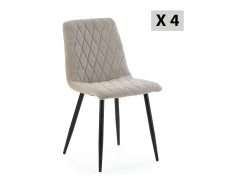 Pack 4 sillas Abril tapizadas en tela color beige