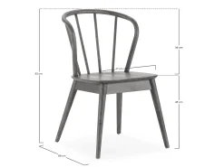 Pack 2 sillas Brisa Color Roble, Madera Maciza