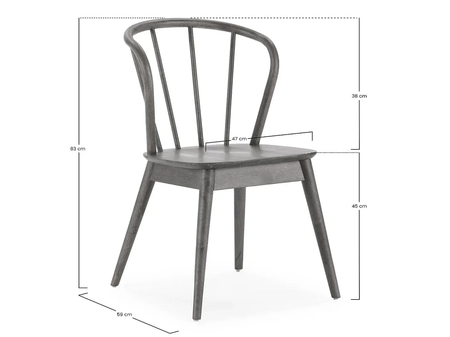 Pack 2 sillas Brisa Color Nogal, Madera Maciza