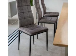 Pack 2 Sillas Comedor Denia Contemporáneas Tela/Terciopelo Gris 42x98x48 cm