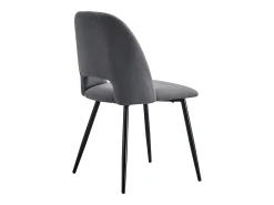 Pack 2 Sillas Comedor Mos Gris, Respaldo Redondeado Negro 58x86x50 cm