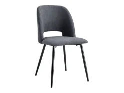Pack 2 Sillas Comedor Mos Gris, Respaldo Redondeado Negro 58x86x50 cm